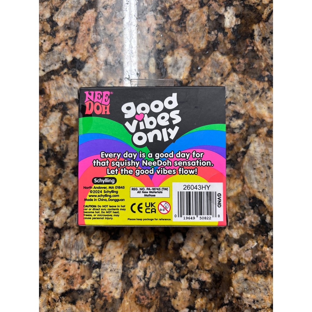 NeeDoh Good Vibes Only Glitter Heart Nee Doh BLUE New - Picture 3 of 7